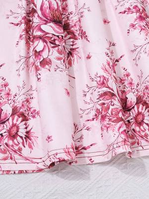 Maroon color printed cotton blend fit&flared style dresses 5