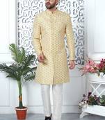 Yellow jaqurd silk indo-western