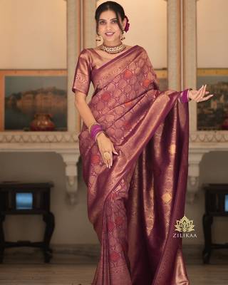 silk blend arees with blouse 1