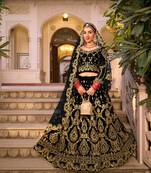 BLACK VELVET LEHENGA EMBROIDERY WORK