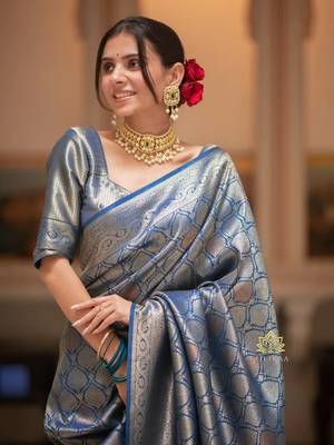 silk blend sarees with blouse 3