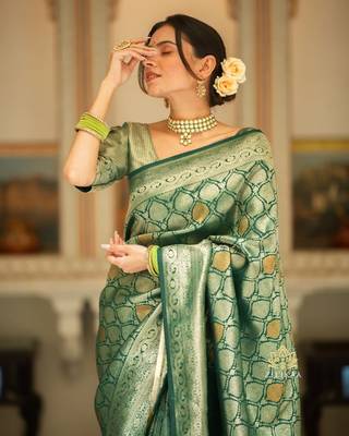 silk blend sarees with blouse 2
