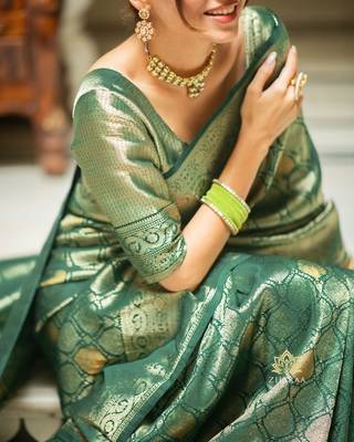 silk blend sarees with blouse 3