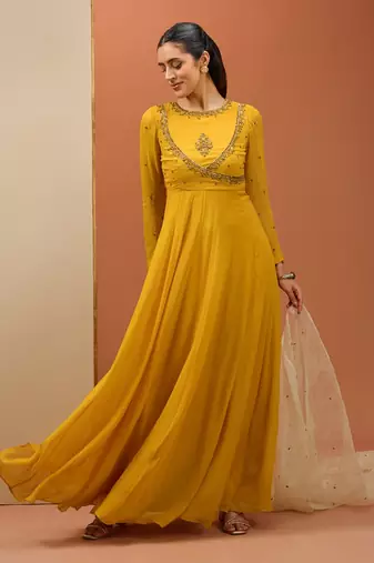 Mustard anrakali set