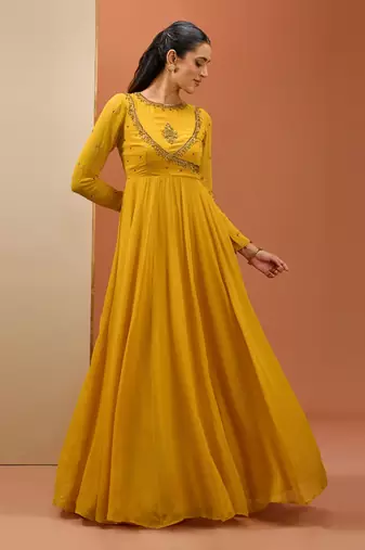 Mustard anrakali set