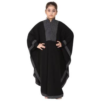 Black indo classic kaftan for kids 1