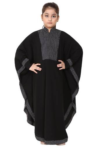 Black indo classic kaftan for kids