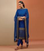 Blue straight kurta set