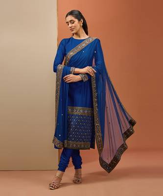 Blue straight kurta set 2