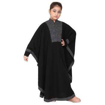 Black indo classic kaftan for kids 2