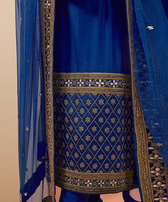 Blue straight kurta set 5