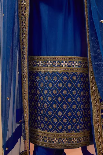 Blue straight kurta set