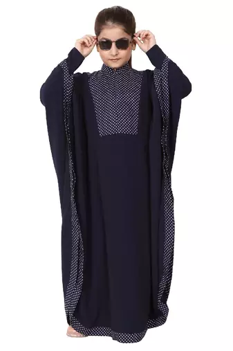 Navy blue indo classic kaftan for kids