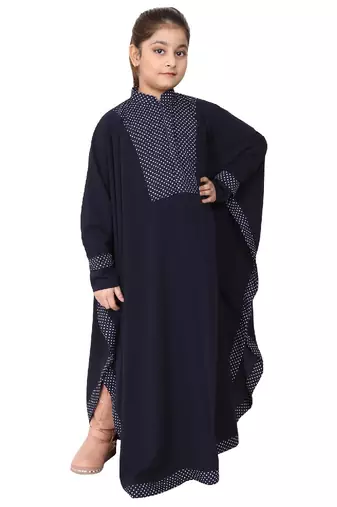 Navy blue indo classic kaftan for kids