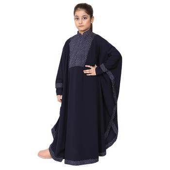Navy blue indo classic kaftan for kids 1