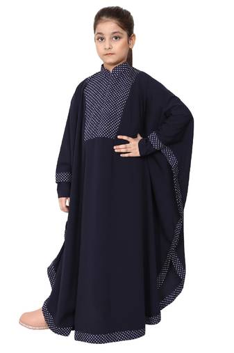 Navy blue indo classic kaftan for kids