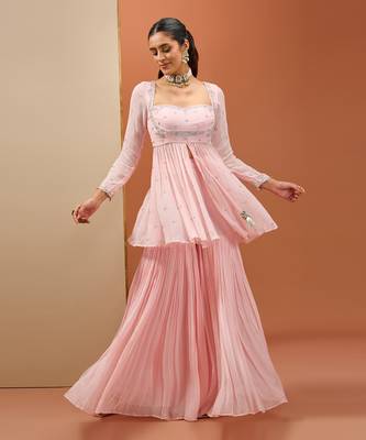 Baby pink peplum set 2