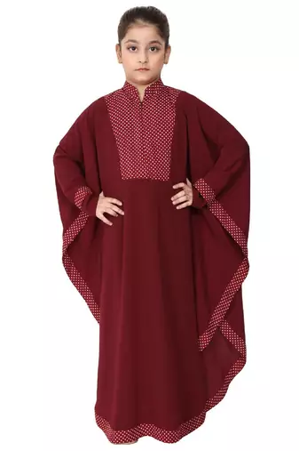 Maroon indo classic kaftan for kids