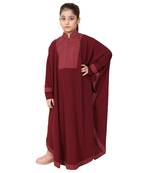 Maroon indo classic kaftan for kids