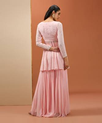 Baby pink peplum set 5