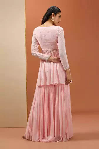Baby pink peplum set
