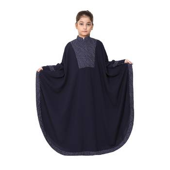 Navy blue indo classic kaftan for kids 5