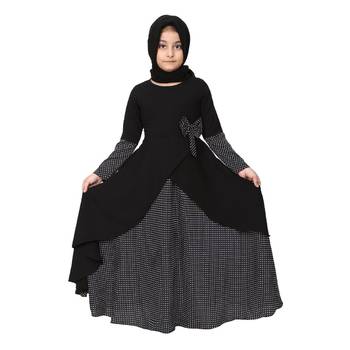 Asymmetrical dress for kids- black 2