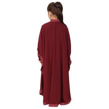 Maroon indo classic kaftan for kids 5