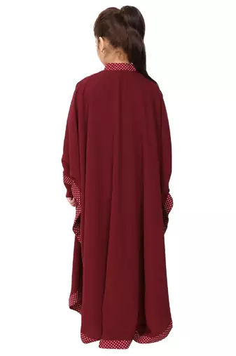 Maroon indo classic kaftan for kids