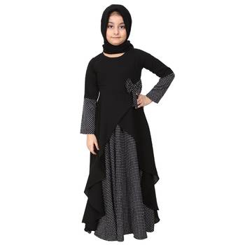 Asymmetrical dress for kids- black 1