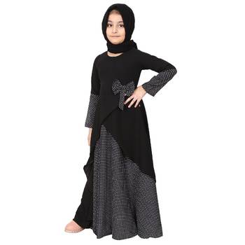 Asymmetrical dress for kids- black 3