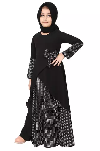 Asymmetrical dress for kids- black