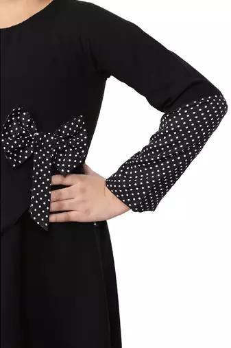 Asymmetrical dress for kids- black