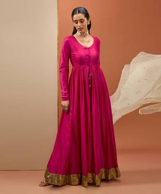 Hot pink lampi anarkali set 2