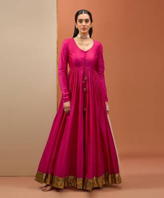Hot pink lampi anarkali set 3