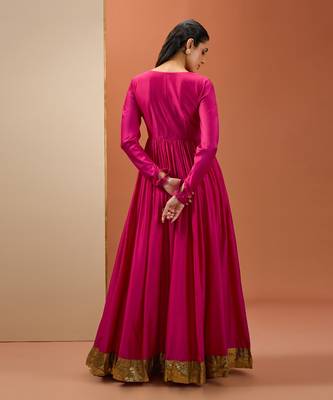 Hot pink lampi anarkali set 5