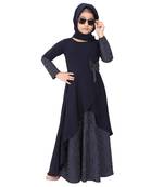 Asymmetrical dress for kids- navy blue