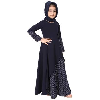 Asymmetrical dress for kids- navy blue 4