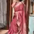 Salmon pink banarasi satin silk zari woven saree