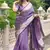 Lavender banarasi satin silk zari woven saree