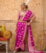 Elora soft georgette all over butta work banarasi saree (pink)