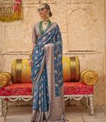 Elora soft georgette all over butta work banarasi saree (blue)