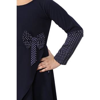 Asymmetrical dress for kids- navy blue 6