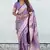 Lavender banarasi jaal satin silk pink zari woven saree