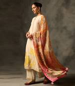 Kora kurta set with dupatta - ivory