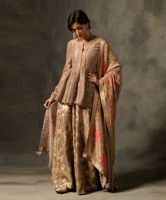 Irja sharara set with dupatta - grey 1