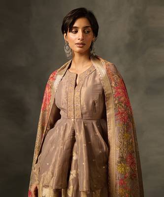 Irja sharara set with dupatta - grey 3