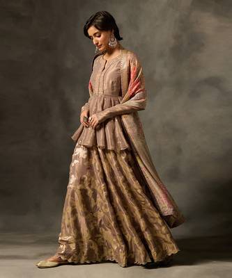 Irja sharara set with dupatta - grey 4