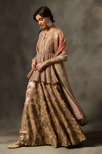 Irja sharara set with dupatta - grey