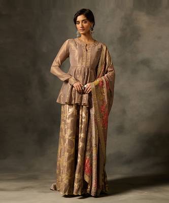 Irja sharara set with dupatta - grey 5